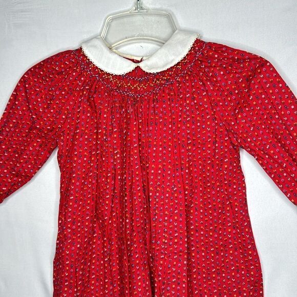 The Smockery Vintage Red Girls Dress. Size 6. - Picture 2 of 9